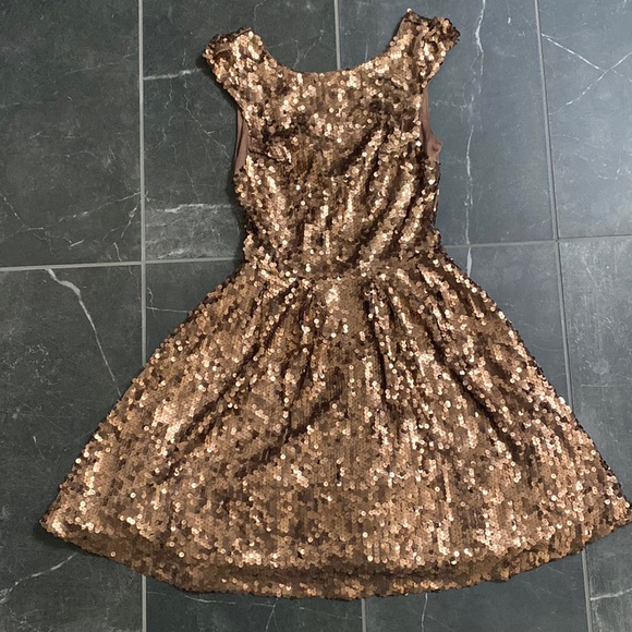 bebe Dresses & Skirts - Copper sequined Bebe mini dress